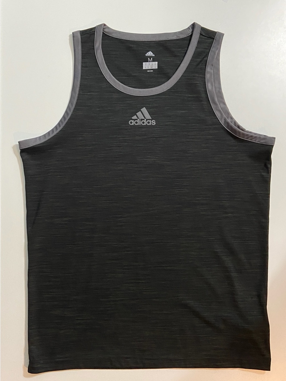 Adidas Athletic Tank Top Black Heather - Men's Medium